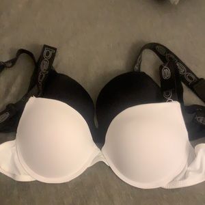Bebe push up bras blk n whte 36D